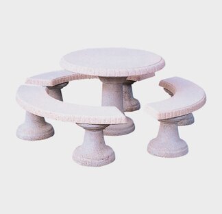 Tavolo tondo + 3 panche circolari